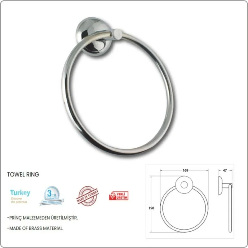 Mc Blue Metal Round Towel Rack