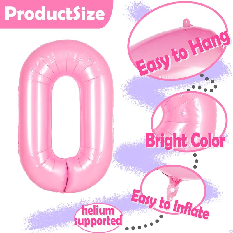 Florisland Pink 13 31 Balloon Numbers Pink Birthday Decorations for Girls, Bow Balloons Foil Mylar Large 40â€ 13 Birthday Balloon for Girls Bow Butterfly 13th Birthday Party Decorations(Number 13/31 balloons) - Image 3