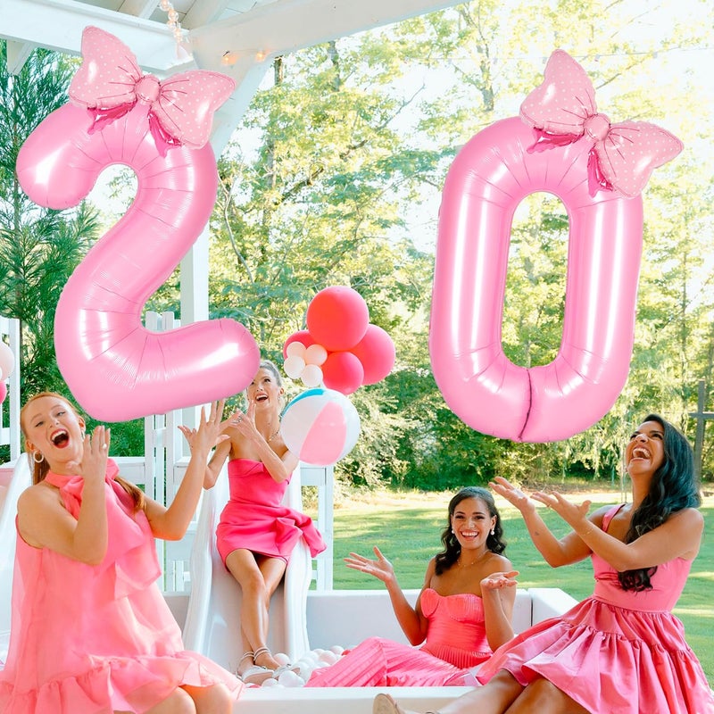 Florisland Pink 13 31 Balloon Numbers Pink Birthday Decorations for Girls, Bow Balloons Foil Mylar Large 40â€ 13 Birthday Balloon for Girls Bow Butterfly 13th Birthday Party Decorations(Number 13/31 balloons) - Image 5