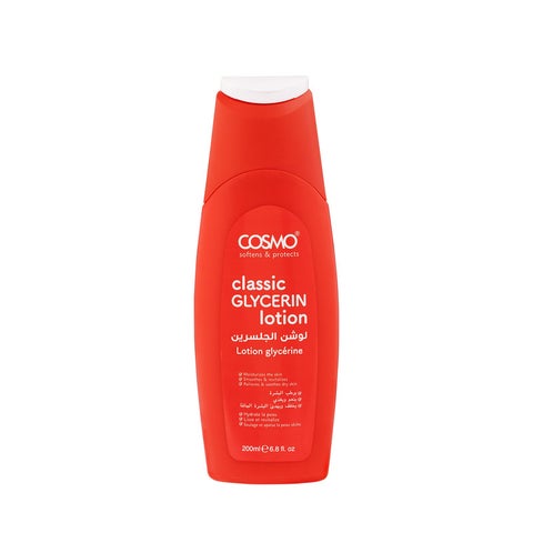 COSMO Classic Glycerin Body Lotion, Deep Hydration, Non-Greasy Texture, Reduces Dryness, Roughness, Fine Lines, Promoting Smoother, Radiant complexion, 200ml
