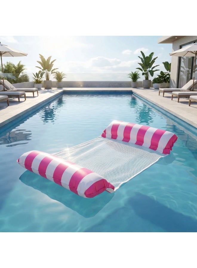 Y&D Foldable Casual Inflatable Water Striped Recliner With Net Hammock - Image 1