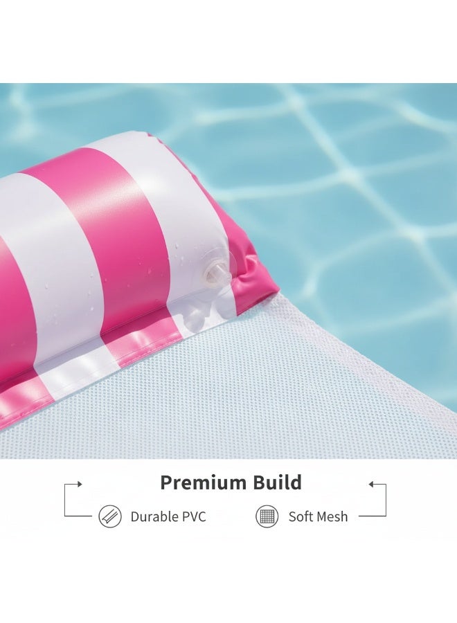 Y&D Foldable Casual Inflatable Water Striped Recliner With Net Hammock - Image 3