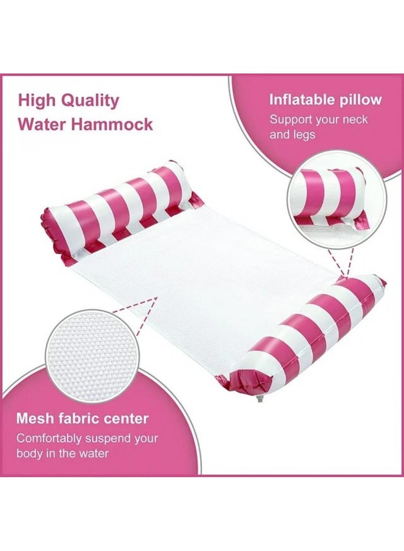 Y&D Foldable Casual Inflatable Water Striped Recliner With Net Hammock - Image 2
