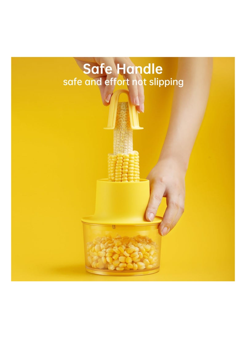 SYOSI - Corn Peeler and Stripper Tool, Corn Cob Stripping Tool Efficient Corn Cutter and Remover Manual Corn Kernel Peeler with Built-In Cup Grate Kitchen Corn Stripper Tool Manual Corn Cob Husker - Image 1