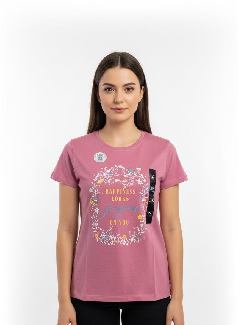 general T-SHIRT BODICE/NAINA LADIES PRINT S/S SV/HT-LT 104 - Image 1