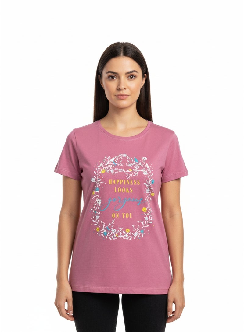 general T-SHIRT BODICE/NAINA LADIES PRINT S/S SV/HT-LT 104 - Image 2