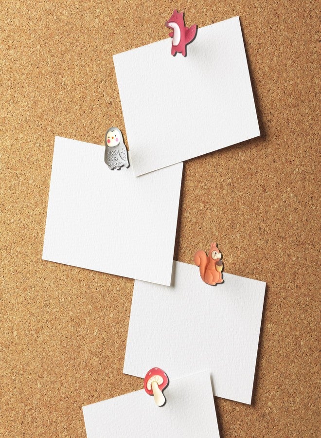 Supfoxer Animal Push Pins (Squirrel,Fox,Hedgehog,Rabbit,Bear,Owl,Mushroom) - Cute Resin Thumb Tacks for Bulletin Board, Cork Board, Office, School - 7 Styles Mixed Pack (30 PCS) - Image 3