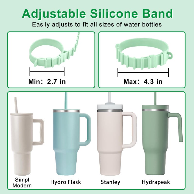 Fumcsy Water Bottle Holder with Strap for Stanley Cup Accessories,Adjustable Shoulder Strap Compatible with Stanley Tumbler,Owala,Hydroflask, YETI and Moreï¼ˆGreenï¼‰ - Image 4