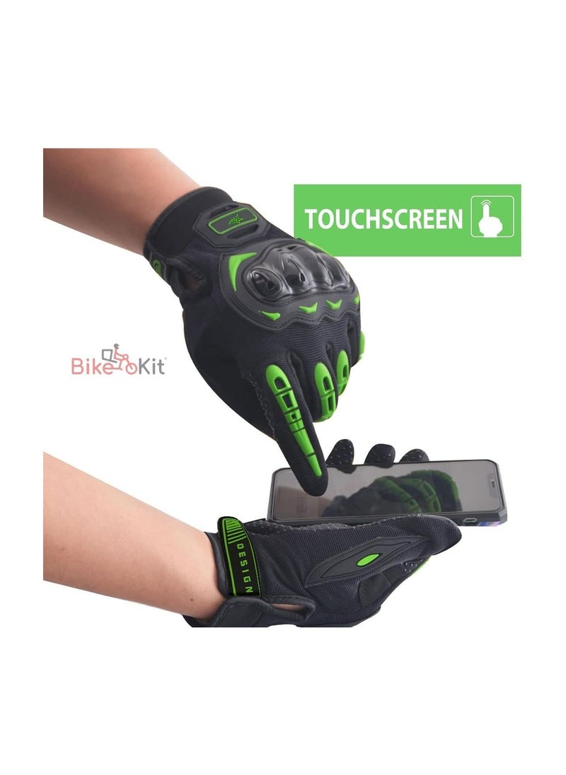 Bike Kit Touchscreen Motorcycle Full Finger Gloves for Men Women, Hard Knuckle Motorbike Gloves  - Image 5