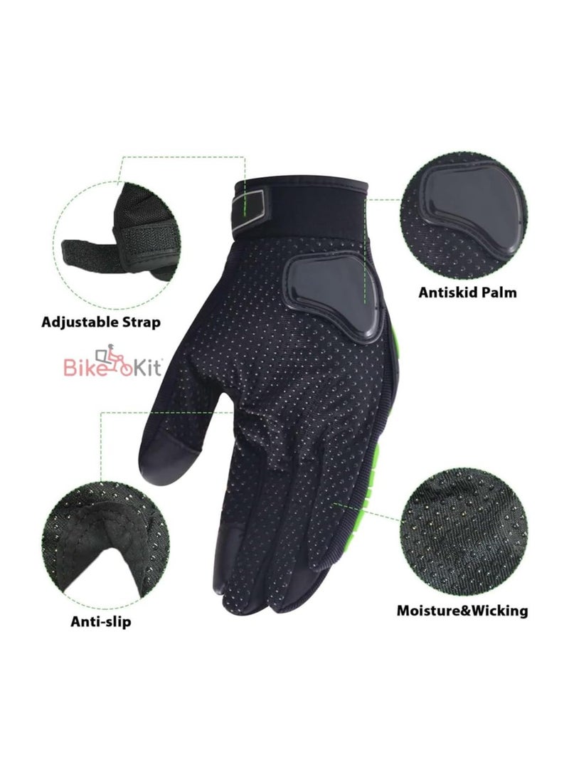 Bike Kit Touchscreen Motorcycle Full Finger Gloves for Men Women, Hard Knuckle Motorbike Gloves  - Image 4