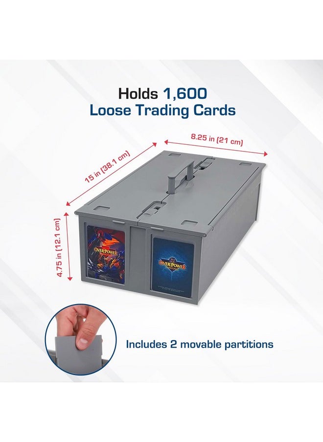 BCW - Collectible Card Bin - Holds Up To 1600 Cards - Single Gray | Large Card Storage Box For Loose Trading Cards | Pokemon, Mtg, And Sports Card Storage Boxes | Plastic Sorting Card Box - Image 1