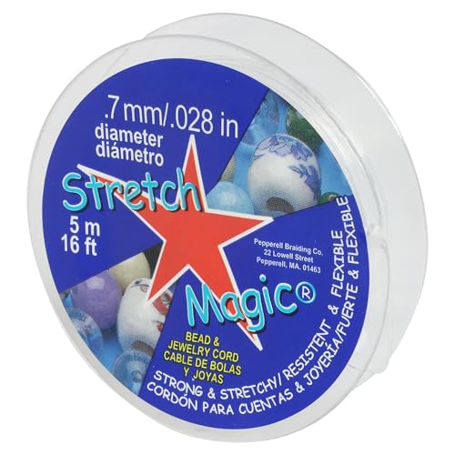 Stretch Magic Elastic Beading Cord – Clear Color, 0.7mm in Diameter, 5-Meter (16.4 ft) - Easy to Knot, Strong & Stretchy String for Making Beaded Jewelry - Image 1