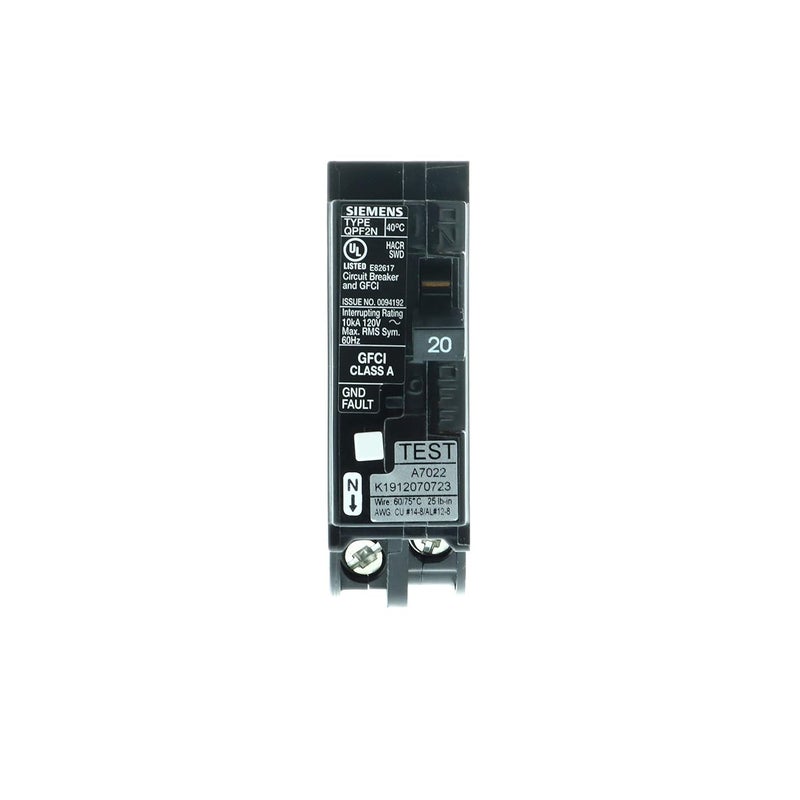 SIEMENS 20 Amp 1Pole GFCI PlugOn Neutral Circuit Breaker  - Image 2