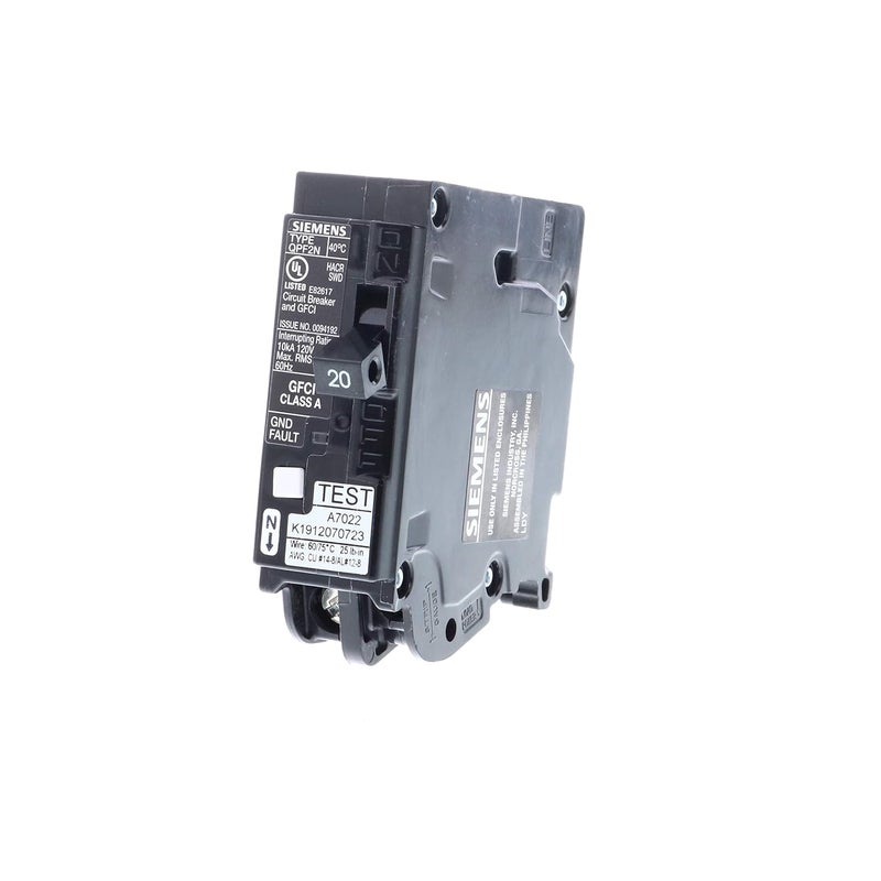 SIEMENS 20 Amp 1Pole GFCI PlugOn Neutral Circuit Breaker  - Image 1