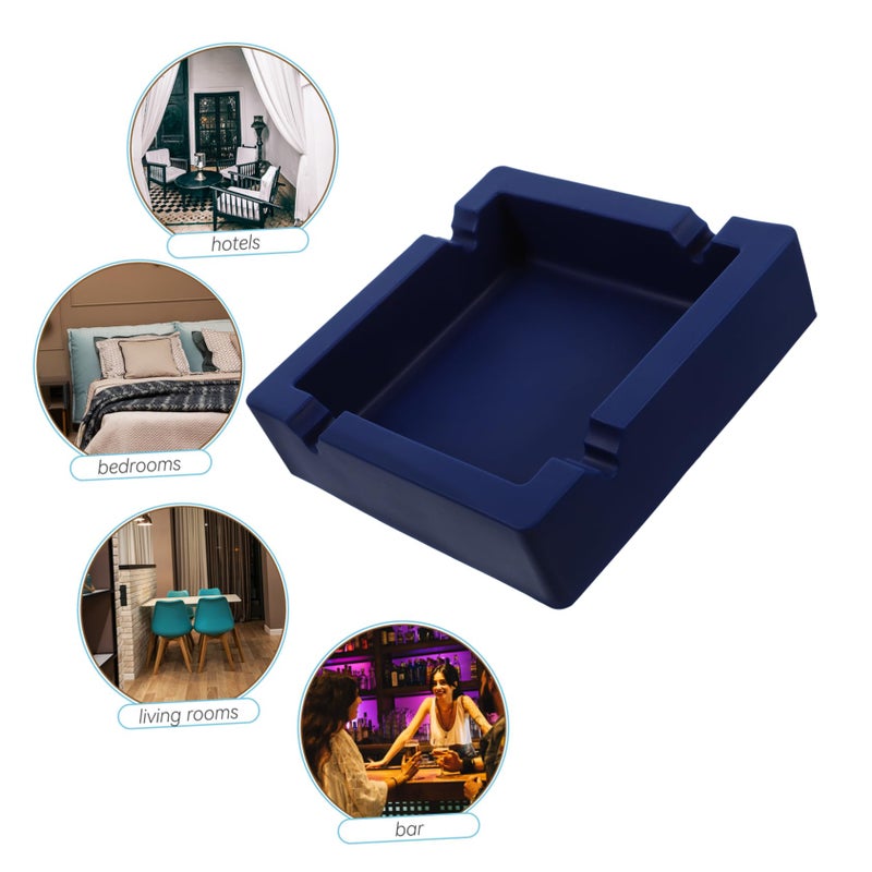 High Temperature Resistant Silicone Ashtray Durable Easy Clean Indoor Outdoor Use Blue - Image 4