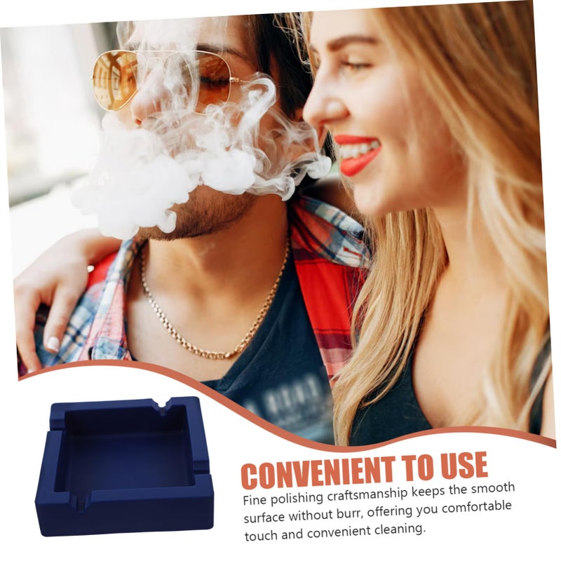 High Temperature Resistant Silicone Ashtray Durable Easy Clean Indoor Outdoor Use Blue - Image 5