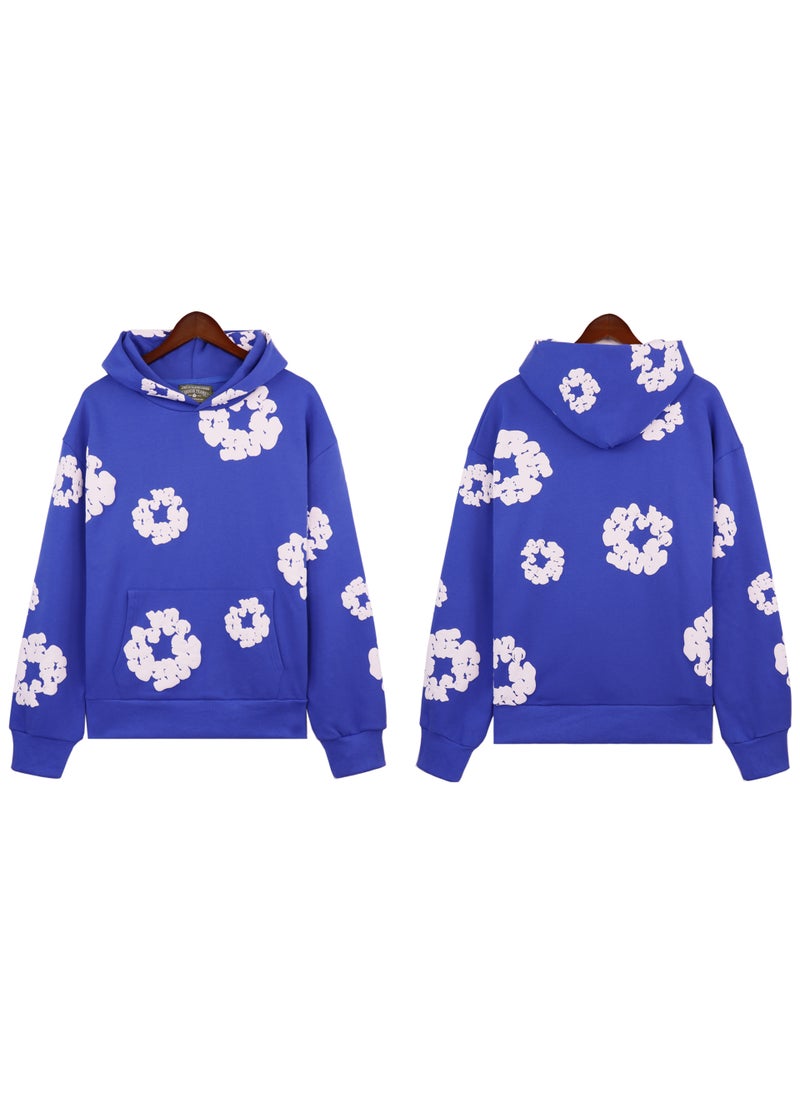 Generic - Autumn Winter Couples Hoodie Sweatpants Set 5640 colorful blue - Image 1