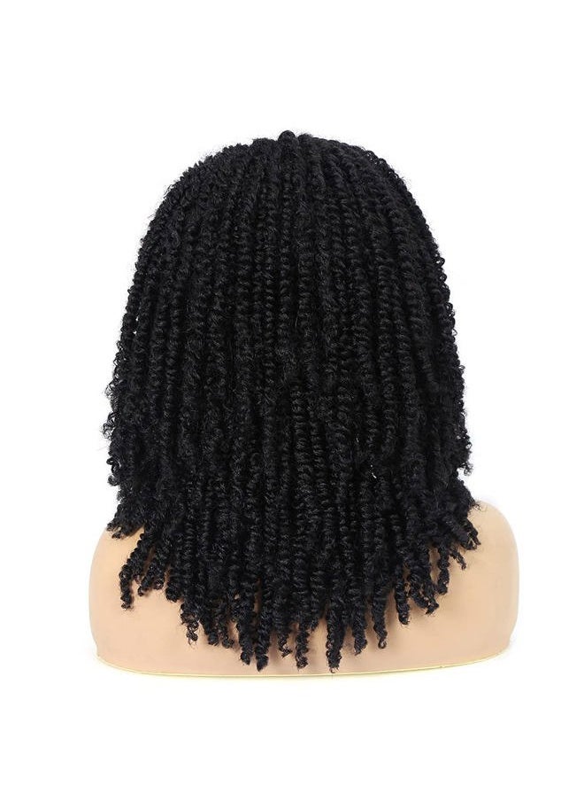 Fancy Hair Natura Black Short Curly Synthetic Daily Party Replacement Faux Locs Dreadlock Wig Headband Wigs for Black Women  - Image 5