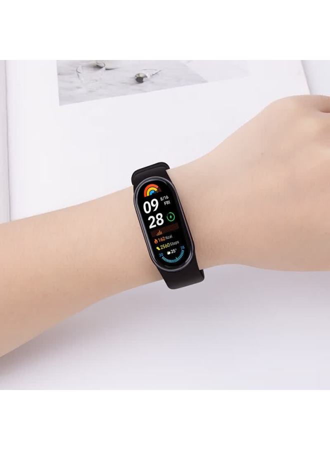 Watchbond Compatible With Xiaomi Mi Band 10/9 Standard Edition Nfc Black Silicone Sports Strap Waterproof Summer Accessories For Men And Women - Image 4