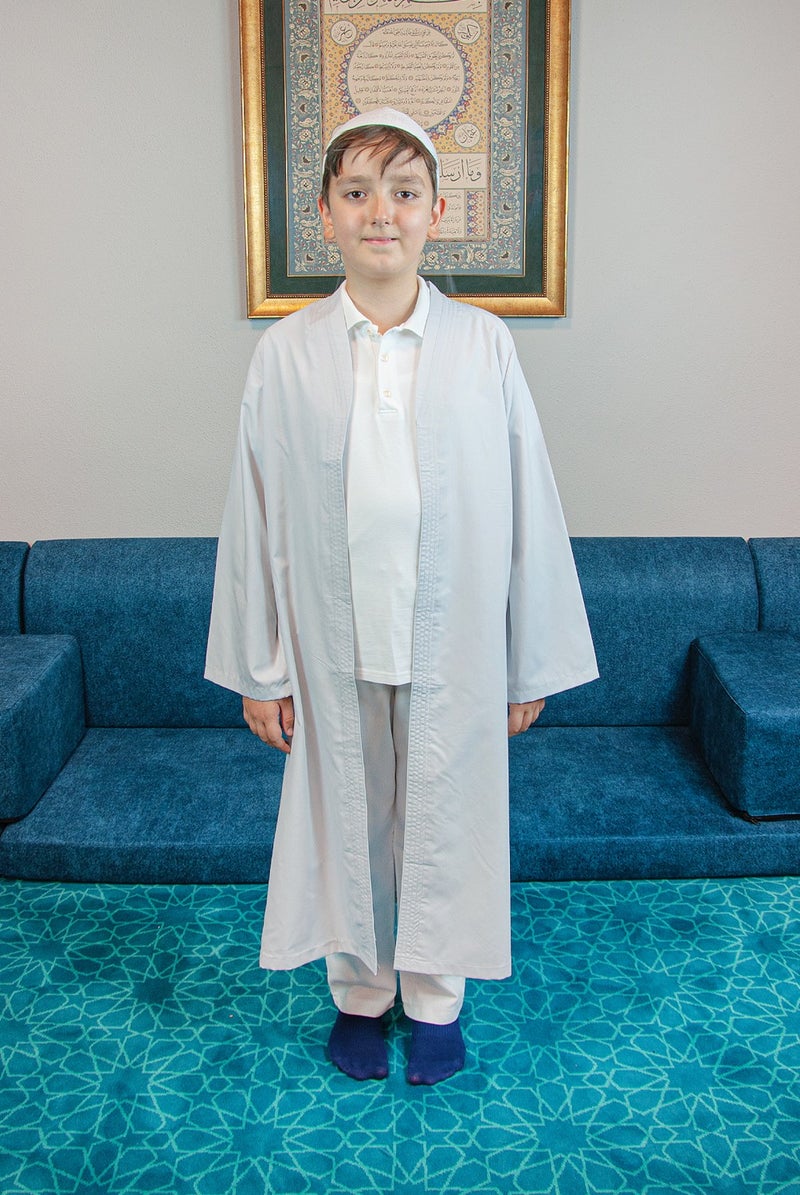 İhvan Online Ihvan Online Gray Bukhara Collar Prayer Dress Boy's Robe - Image 2