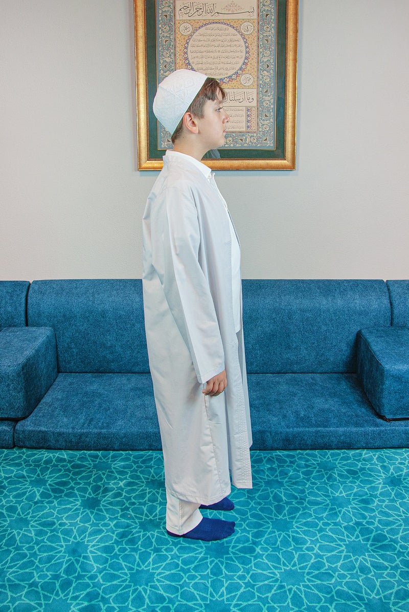İhvan Online Ihvan Online Gray Bukhara Collar Prayer Dress Boy's Robe - Image 4