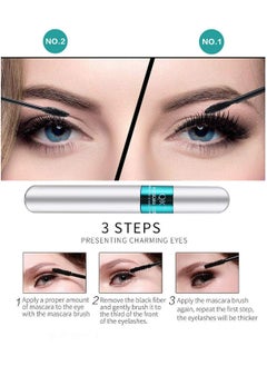 QIC Mascara Black Volume and Length 2 in 1 Natural Mascara Waterproof Lengthening and Thickening Thrive Liquid Lash Extensions Mascara Hypoallergenic Long Lasting  - Image 3