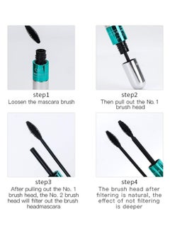 QIC Mascara Black Volume and Length 2 in 1 Natural Mascara Waterproof Lengthening and Thickening Thrive Liquid Lash Extensions Mascara Hypoallergenic Long Lasting  - Image 4