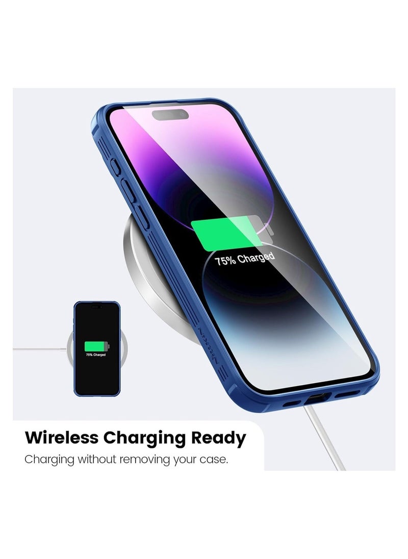 Raxoom Case for iPhone 15 Pro Max Camshield Cover with Slide Camera Lens Protection PC Back & TPU Bumper Frame Protection Anti Fingerprint Soft Delicate Touch Case (iPhone 15 Pro Max, Blue) - Image 5