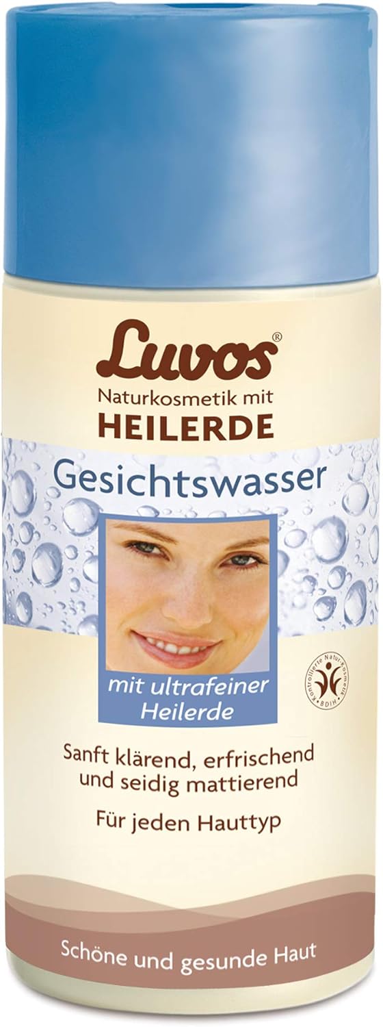 LUVOS Healing Clay Facial Toner 1 x 150 ml Clears Gently Matte Prevents Skin Irritation for Pure Skin 1 x 150 ml with Grape Silver Candle Extract Natural Cosmetics Tonic Without Microplastic Vegan