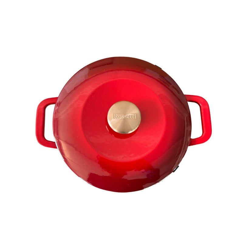 Rossetti Gusto Cast Iron 24cm Cranberry Round Casserole Cookware - Image 3