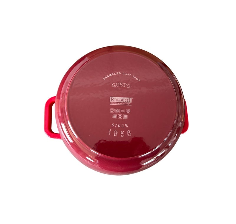 Rossetti Gusto Cast Iron 24cm Cranberry Round Casserole Cookware - Image 4