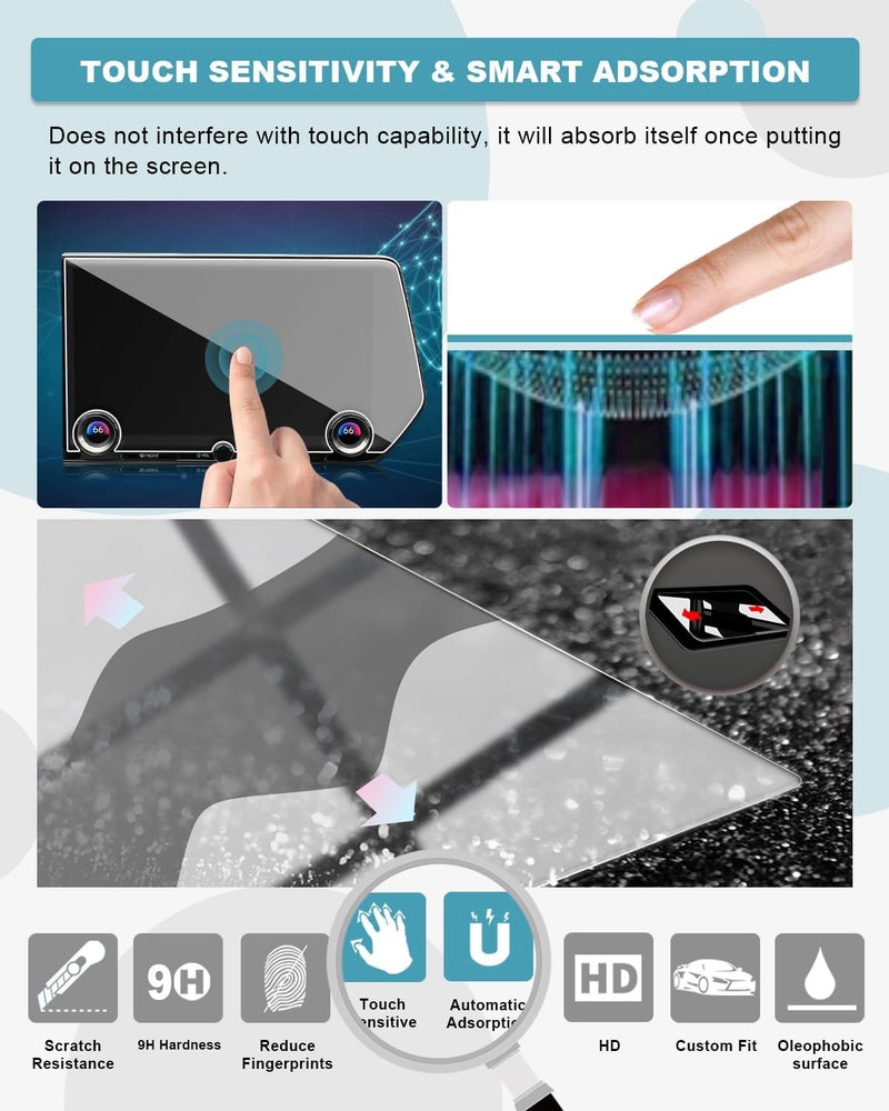 CDEFG for 2025 2026 Lexus GX 550 Screen Protector 14-Inch Tempered Glass for 2024-2026 Lexus GX550 (Premium/Luxury/Overtrail) Accessories Screen Cover HD Anti Fingerprints 9H Hardness - Image 4