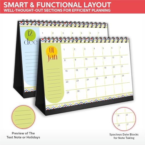 COI 6 Sheet Undated Desk Calendar | Daily Planner & Monthly Organizer | Home & Office Use - Image 4