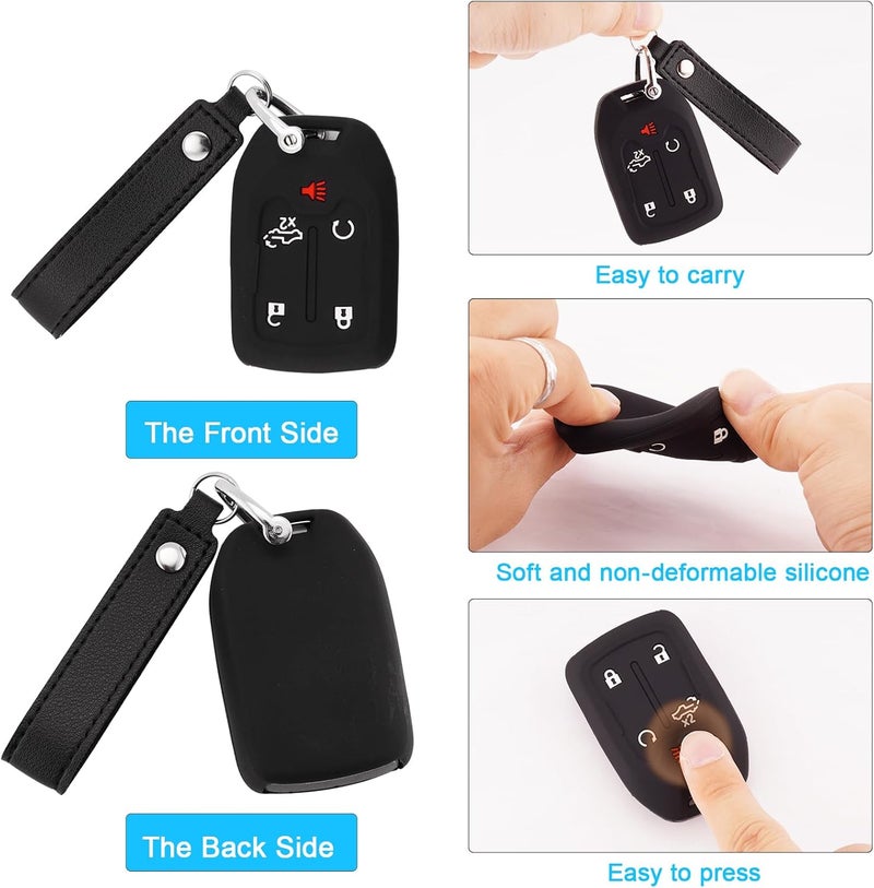 Koaudb غطاء مفتاح سيليكون كوادب لسيارات شيفروليه وجي إم سي 5 أزرار - Image 5