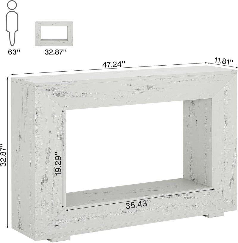 Tribesigns Farmhouse Console Table, 47 Inches Entryway Console Table with Storage, Industrial Hallway Accent Table for Living Room, Entrance - Image 2
