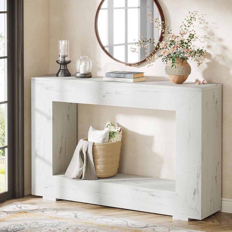 Tribesigns Farmhouse Console Table, 47 Inches Entryway Console Table with Storage, Industrial Hallway Accent Table for Living Room, Entrance - Image 3