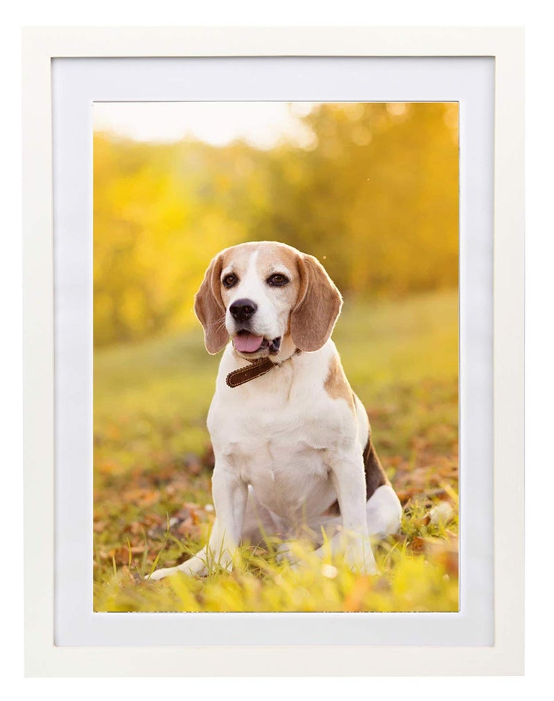 IOOSTAR 12x16 Diamond Painting Picture Frame Diamond Art FrameDisplay Pictures 10 x 14 inch25x35 cm with Mat or 12 x 16 inch30x40 cm Without MatSolid Wood White YNCK0022