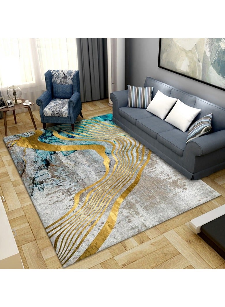 Loquat سجادة مستطيلة صغيرة من ألياف البوليستر عالية الجودة باللون الأخضر الطازج