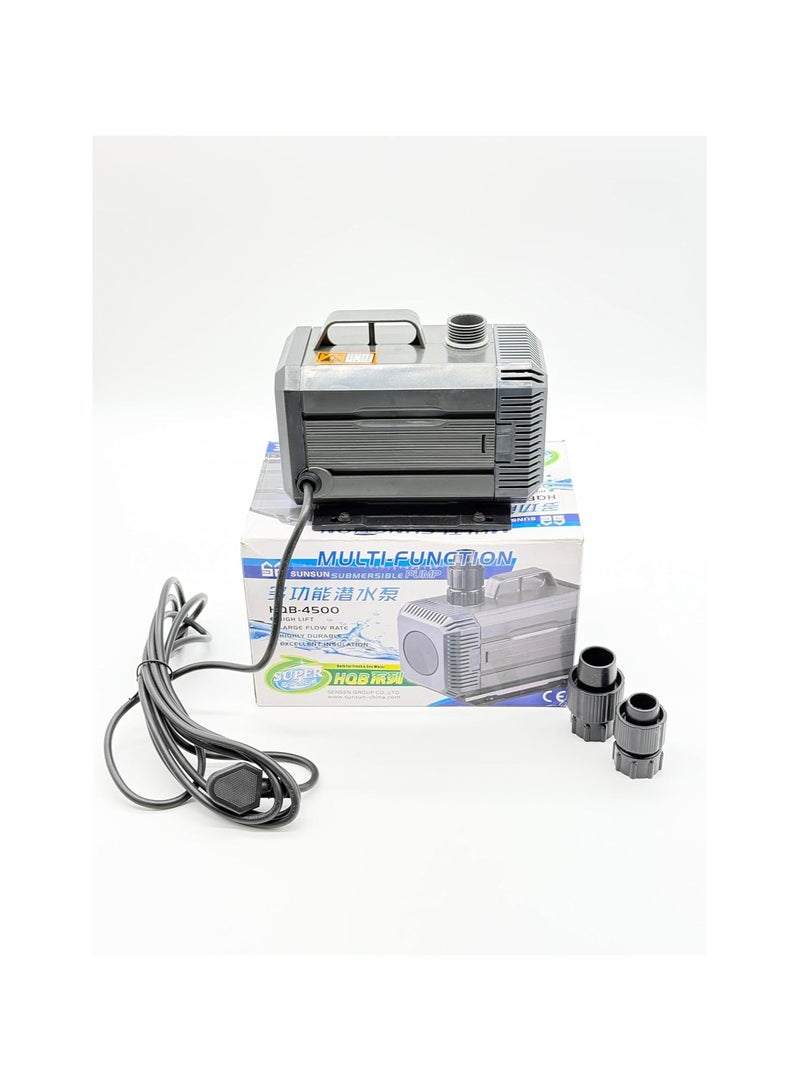 Water Submersible Pump HQB 4500 – 4500 LPH, 100W, 4m Pumping Height | High-Performance Aquarium, Pond, Fountain, Hydroponics Pump 