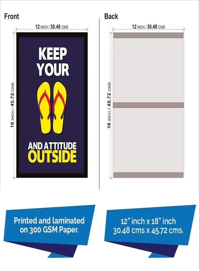 Wildmark Keep Your Chappal and Attitude Outside Poster Digital Framed Wall Poster (300 GSM Matte Paper, 12 X 18 Inch, Multicolour) - Image 4