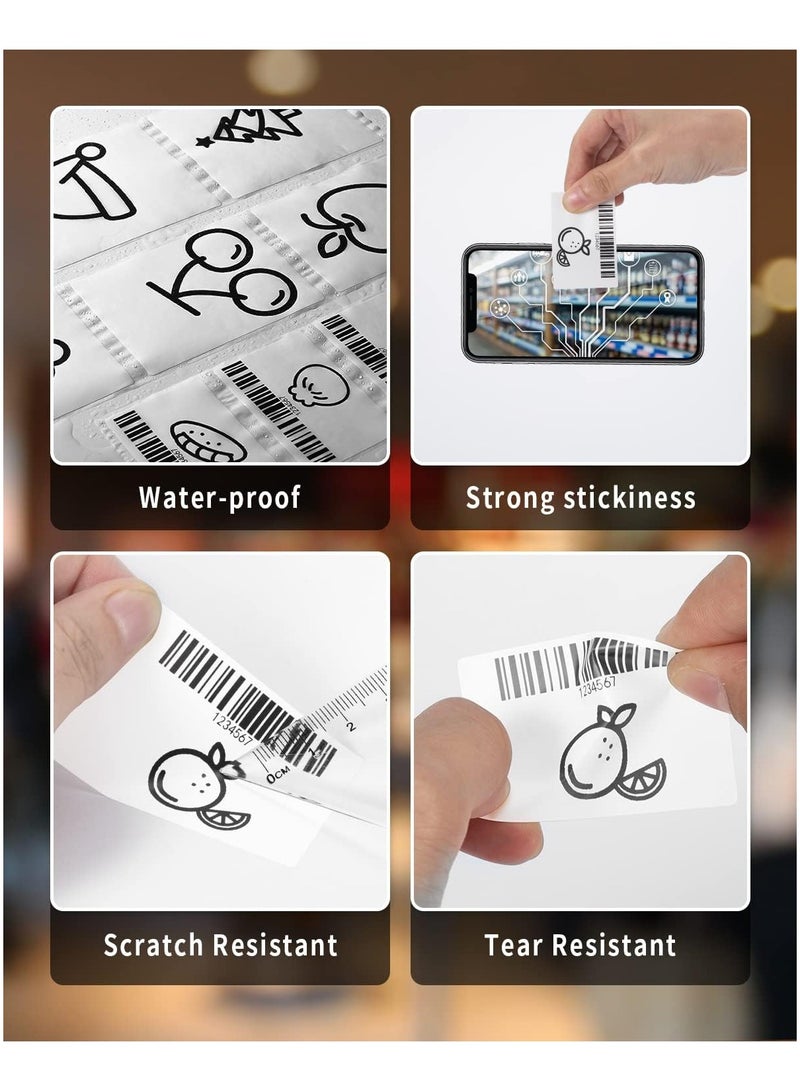 phomemo 3 Rolls Thermal Paper 1.57'' x 1.18''(40x30mm) Label Maker, for Sticker, Barcode, Images Printer Labels, 230Labels/Roll, Black on White M120/M110/M110S/M200/M220 - Image 3