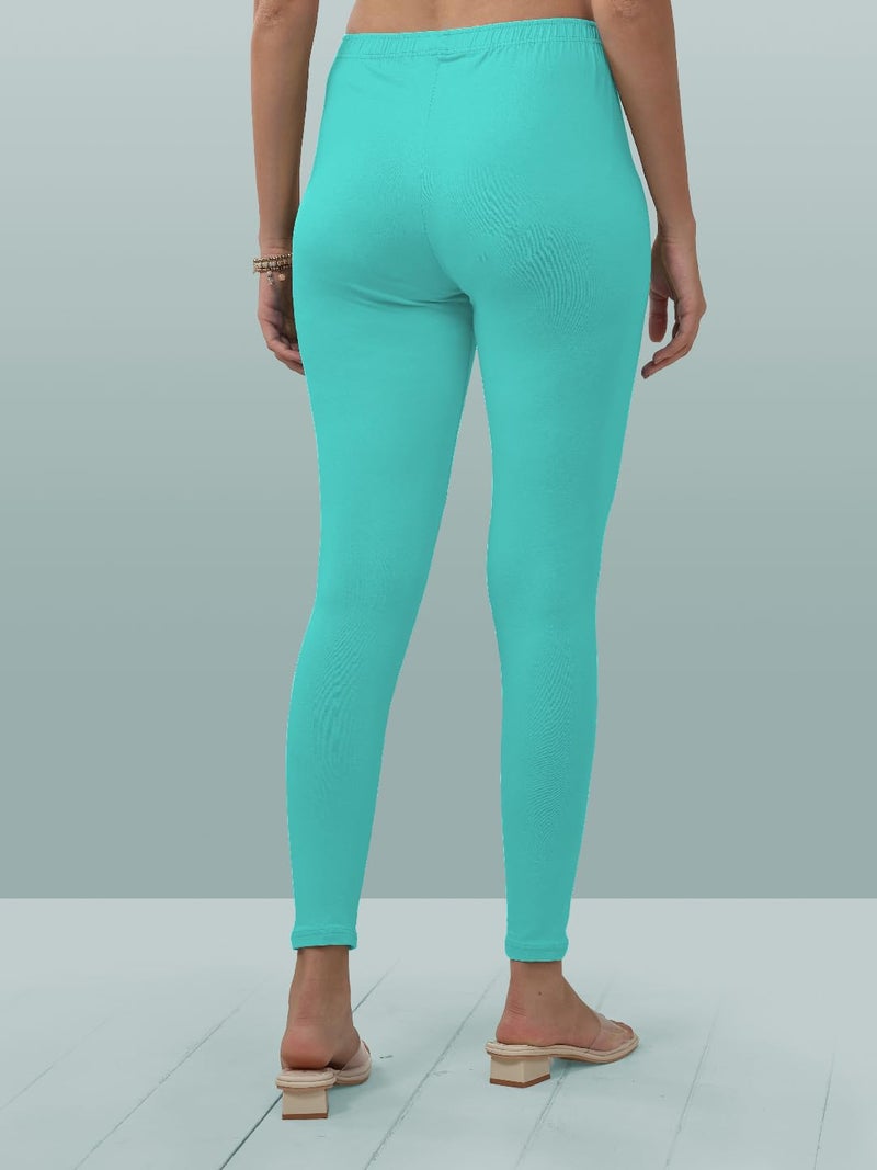 Lyra Women Solid Premium Cotton Ankle length Leggings | Mid-Waist | Fashionwear - Image 2