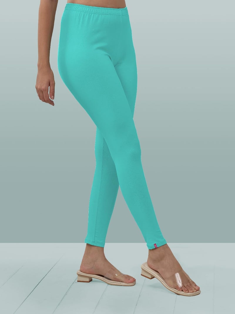Lyra Women Solid Premium Cotton Ankle length Leggings | Mid-Waist | Fashionwear - Image 3
