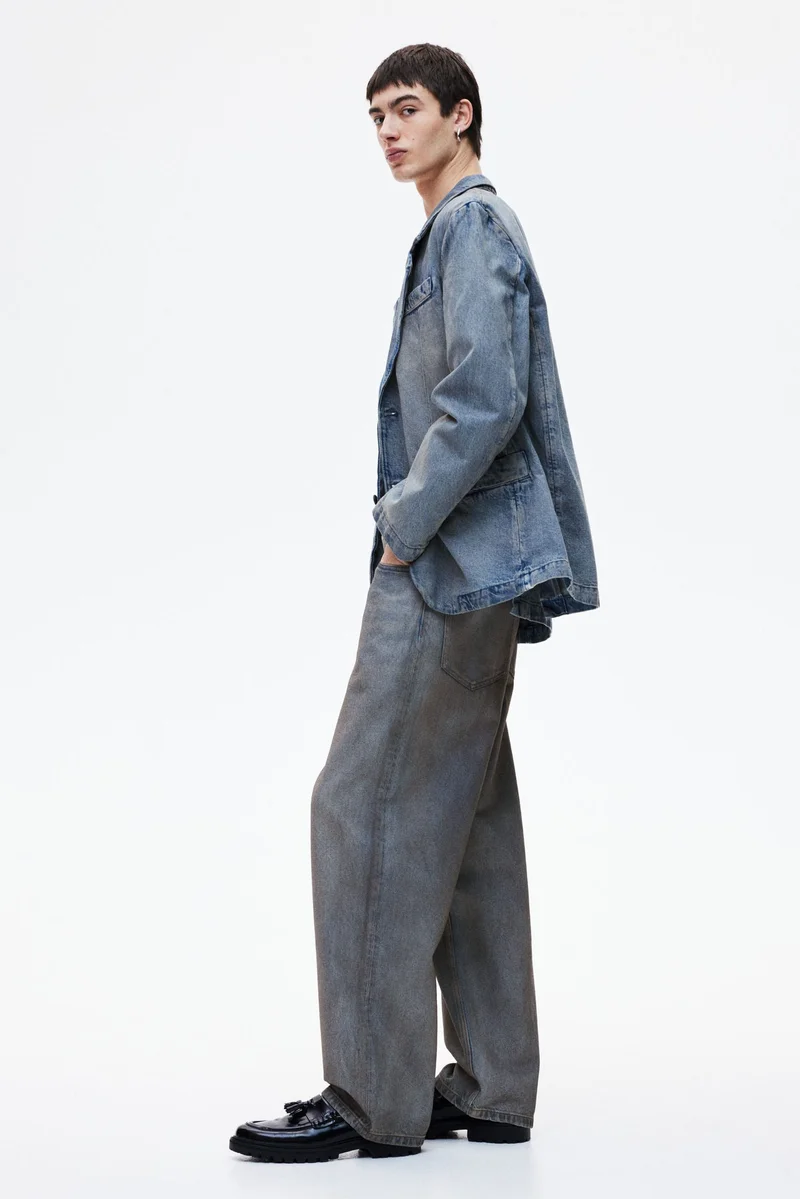 H&M Blue Dusty Light Baggy Jeans for Women | Best Price UAE