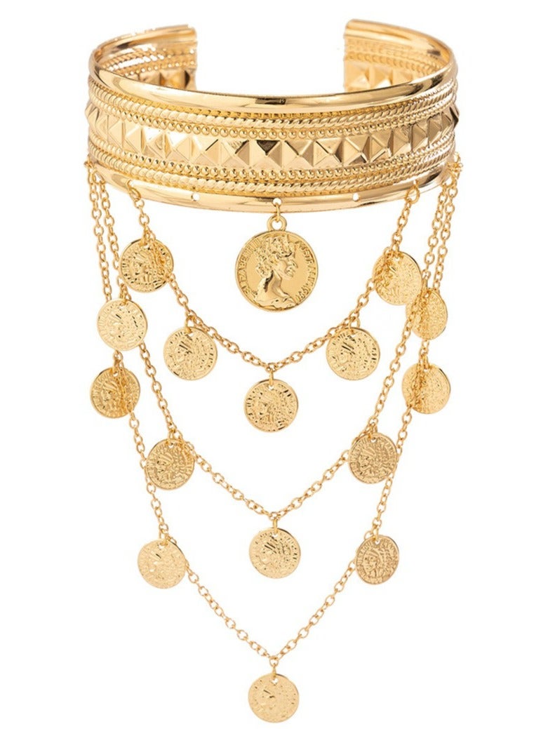 Jewelry Golden metal tassel arm bracelet and arm ring jewelry - Image 2