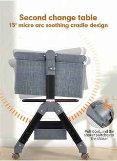 Soft Touch Portable Infant Cot Bed 3 In 1 Baby Bassinet Baby Sleeping Bed Toddler Bedside Sleeper with Wheels  - Image 4