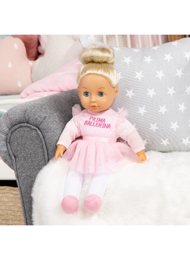 Bayer Design 93311AA doll with hair, Anna Prima Ballerina, ballet dancer, with sound, classical music, interactive, closing eyes, rose, 33cm - Image 3
