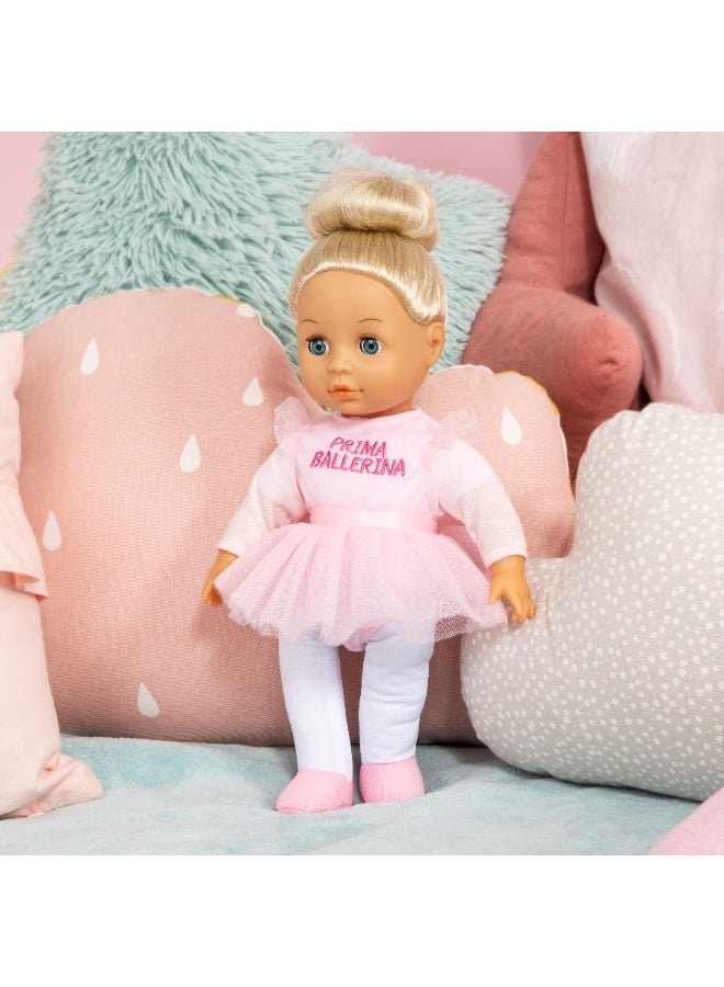 Bayer Design 93311AA doll with hair, Anna Prima Ballerina, ballet dancer, with sound, classical music, interactive, closing eyes, rose, 33cm - Image 4