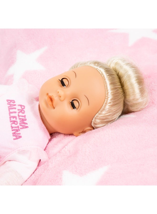 Bayer Design 93311AA doll with hair, Anna Prima Ballerina, ballet dancer, with sound, classical music, interactive, closing eyes, rose, 33cm - Image 5