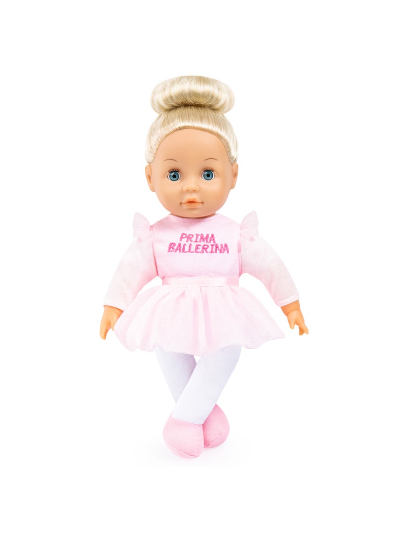 Bayer Design 93311AA doll with hair, Anna Prima Ballerina, ballet dancer, with sound, classical music, interactive, closing eyes, rose, 33cm - Image 1
